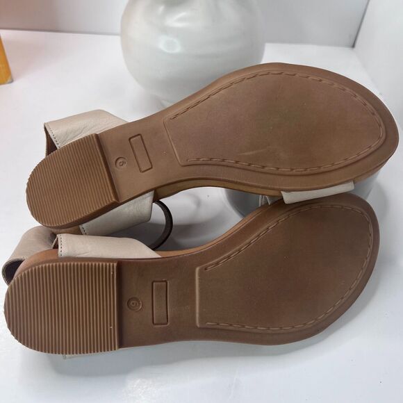 Miz Mooz New York Alanis Leather Sandal Cream Ankle Strap Buckle Women's US 6 - Picture 8 of 11